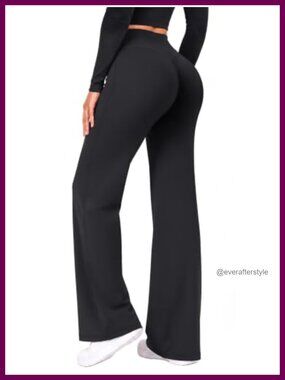 Fleece Lined Wide Leg Yoga Pants High Waist Compression Leggings